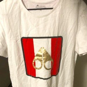 AUTHENTIC  UNISEX LIMITED EDITION MOOSE KNUCKLES WHITE CANADA TORONTO T-SHIRT